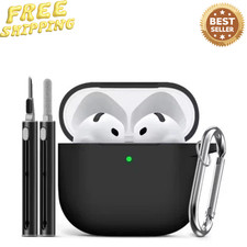 For Airpods 4 Case Cover 2024 with Cleaner Kit,Soft Silicone Protective Case for