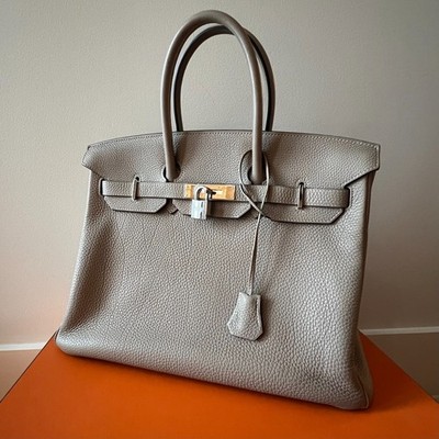 HERMÈS BIRKIN 35, GRIS TOURTERELLE CLÉMENCE, PALLADIUM HARDWARE, +Free MaiTai
