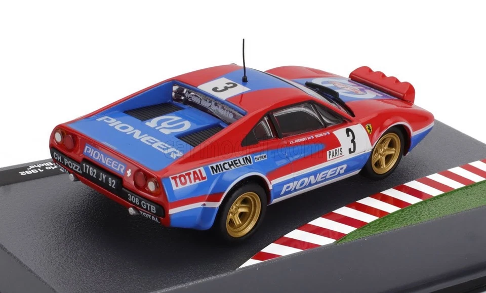 MODELLINO AUTO STATICO FERRARI 308 GTB RALLY MONTECARLO 1982 ANDRUET SCALA 1:43 - Immagine 2 di 4
