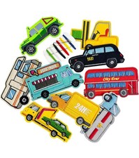 9 PCS Kids Iron on Patches Cute Truck Car Appliques for Clothes Sew On