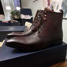 snake Skin print Leather High Boots