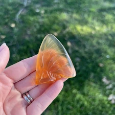 LALIQUE FRANCE Crystal Figurine Butterfly Retired Amber In Box Signed