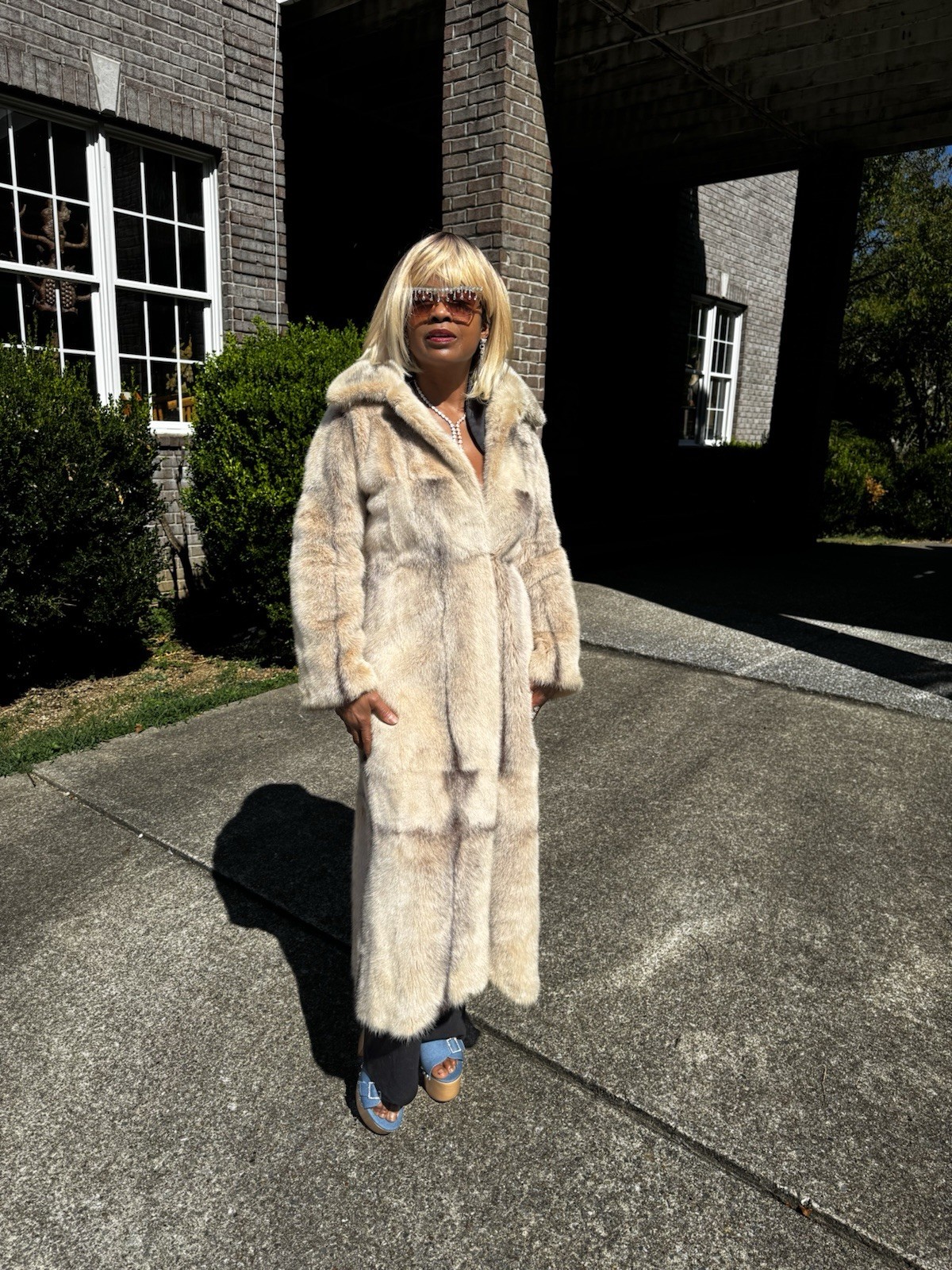 Very Rare natural mutation soft sable brownish cream Mink Fur Coat Jacket  S