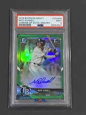 Nick Schnell 2018 Bowman Draft Chrome Green Refractor Auto 77/99 PSA 9