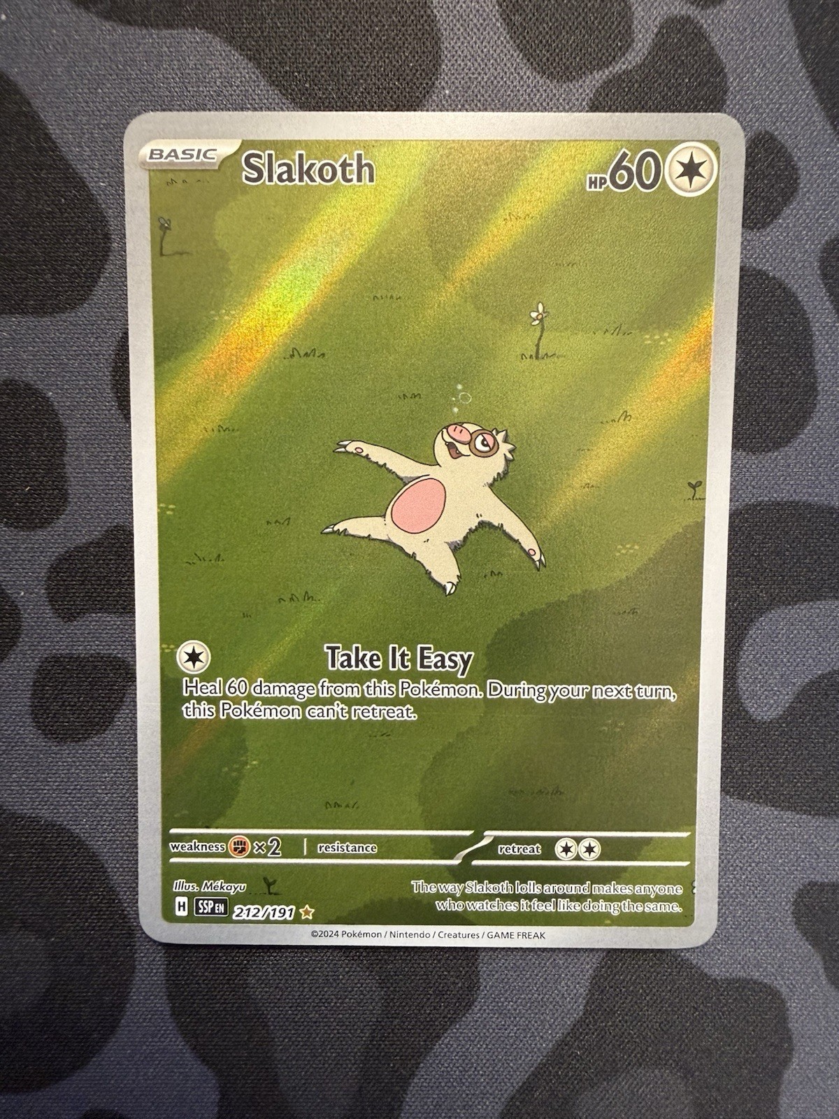 Pokémon TCG Slakoth Illustration Surging Sparks 212/191 Near Mint Condition