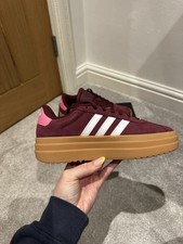 Adidas VL court bold Platform Burgundy shadow Red UK4 - Fast Shipping- BRAND NEW