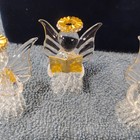Swarovski Glass Hand Spun 18K Gold Crystal Angels Set Of 3 In Music Box Works — photo 6