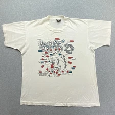 VTG 90's Screen Stars Best  Bulldogs White T-Shirt Men’s Sz XL Single Stitch