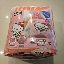 Hello Kitty by Sanrio Reversible Twin / Full Wild Jungle Comforter Set New 72x86