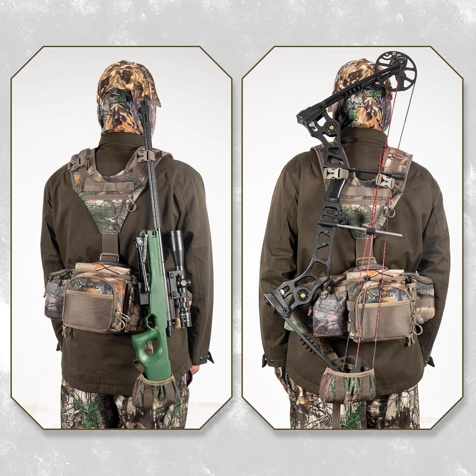 Riñonera de caza paquete de cintura con bolsa de arnés bolsa de cintura con soporte para hombros Foto 2 de 4