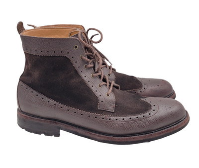 Polo Ralph Lauren Nickson Brown Wingtip Chukka Boots Men 13 Leather Suede Brogue