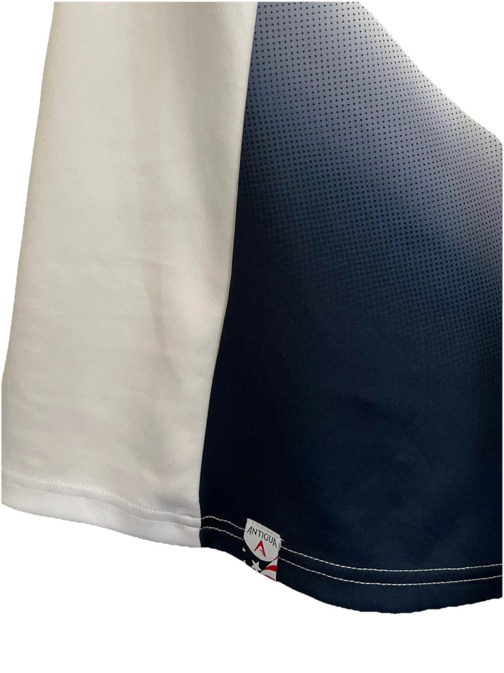 Polo de golf ANTIGUA pequeño Liberty suéter blanco con estrellas y rayas rojas y azules Foto 3 de 4