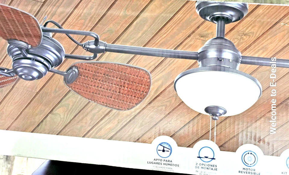 NUEVO Ventilador de techo Harbor Breeze 74 pulgadas doble bronce gran habitación Foto 4 de 4