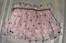 Baby Girls 3 Months Tutu Sparkle Skirt Light Pink  Gold 8-12 lbs Birthday
