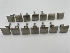 Lot of 14 Square Silver Metal Cabinet Knobs Drawer Pulls Hardware Home - Decor