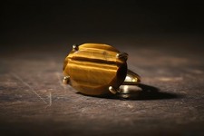 Tiger Eye Ring Anemone Jewelry 14k Gold Oval Cut Brown Faceted Stone