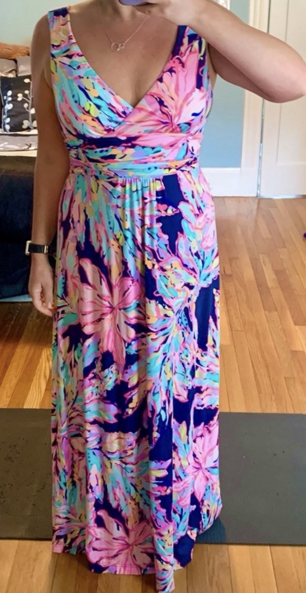lilly pulitzer sloane maxi dress Lilly Pulitzer NWT Sloane Maxi Dress Pop Up For The Halibut Size L