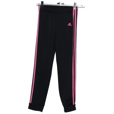 Adidas, Sporthose, Größe: 140, Schwarz/Pink, Polyester, Streifen, Mädchen #BT3