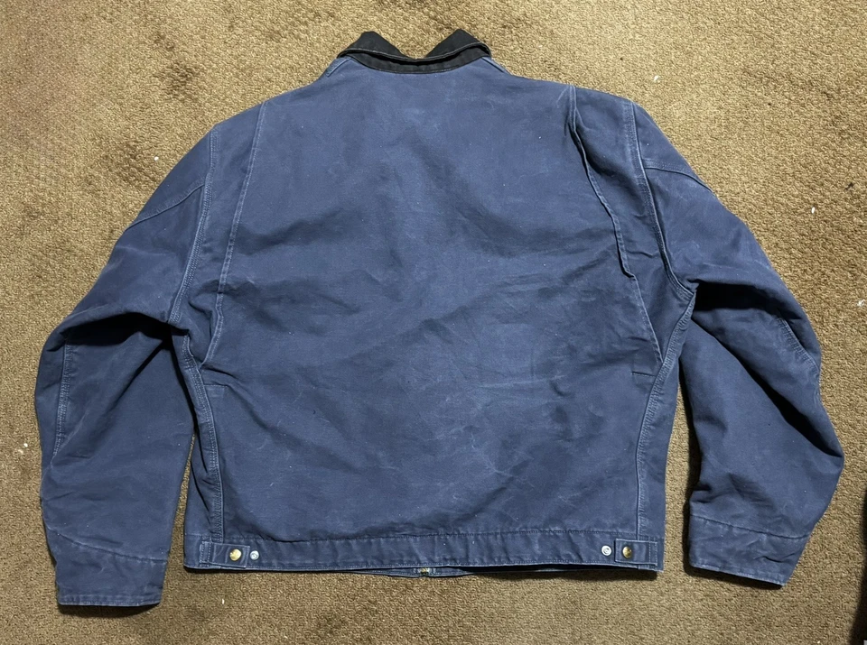 Vintage Carhartt J97 DPB Detroit Jacket Dark Blue 2xlt 2xl Tall Blanket Lined - Image 2 of 4