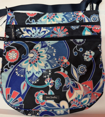 Vera Bradley Trio Zip Hipster LIGHT WEIGHT CROSSBODY PURSE Lotus Flower Swirl