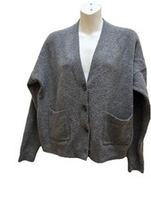 Madewell Kent Ex Boyfriend Cardigan Womens XS Gray Short Sweater Wool Blend Knit