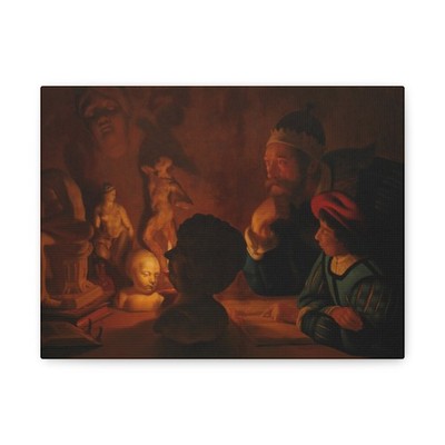 Jan ter Borch - De tekenles - 1634 - Canvas Wall Art