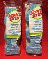 2 Packs Scotch Brite 3M Toilet Bowl Refills Disposable Scrubber Heads Blue - NEW