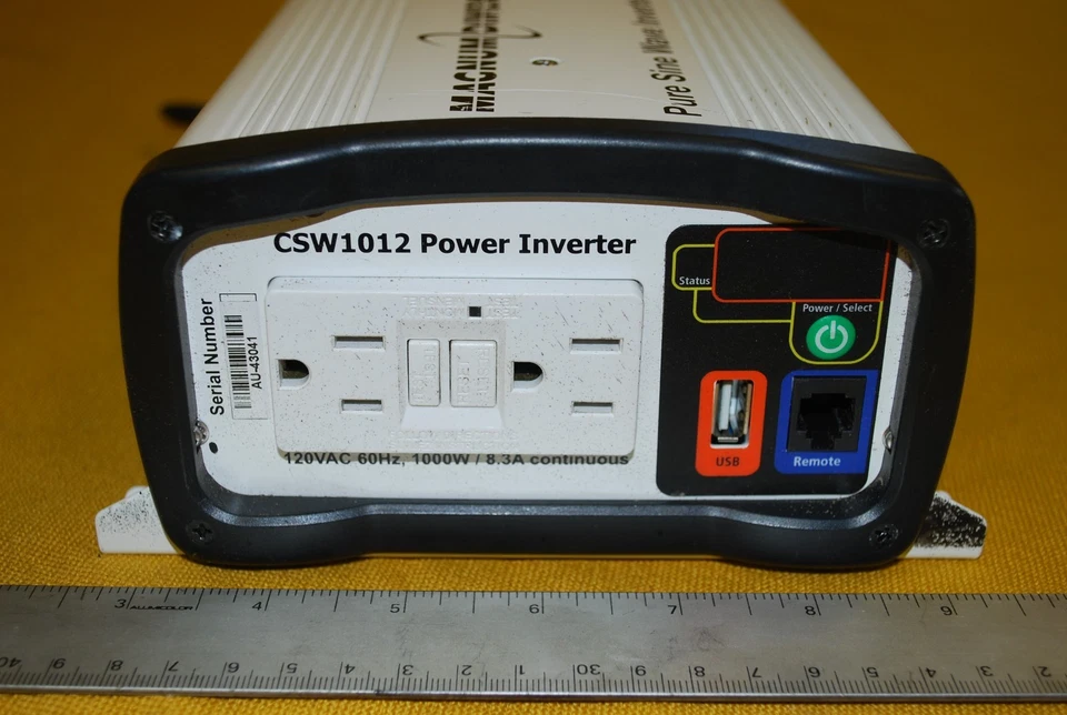 MAGNUM CSW1012 1000W 8.3 AMP CONTINOUS PURE SINE WAVE DC TO AC POWER INVERTER - Image 3 of 4