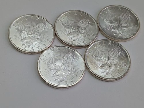 Lot of 5x Sunshine Minting Silver Eagle 1 oz Silver Round Coin .999 Fine