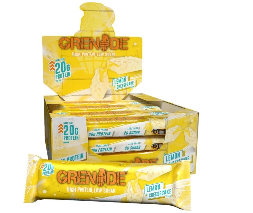 Grenade High Protein, Low Sugar Bar - Lemon Cheesecake, 12 x 60 g
