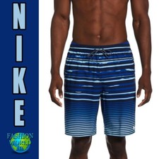 Nike Fade Stripe Breaker 9" Volley Swim Shorts Men's Size 2XL Blue MSRP 68