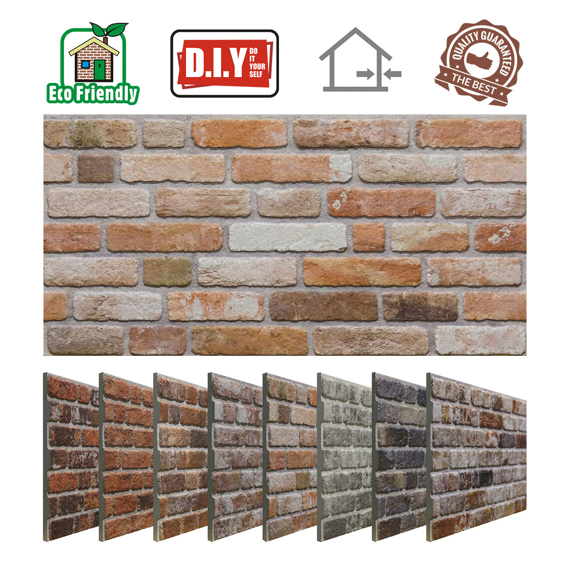 Produktbild von AMON 3D Wandpaneel Styropor Platte 120x50cm Backstein