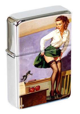 Klasse entlassen Pin-up Mädchen Flip Top Feuerzeug