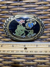 USMC Iwo Jima Belt Buckle by Aminco/Heritage Solid Brass 1983