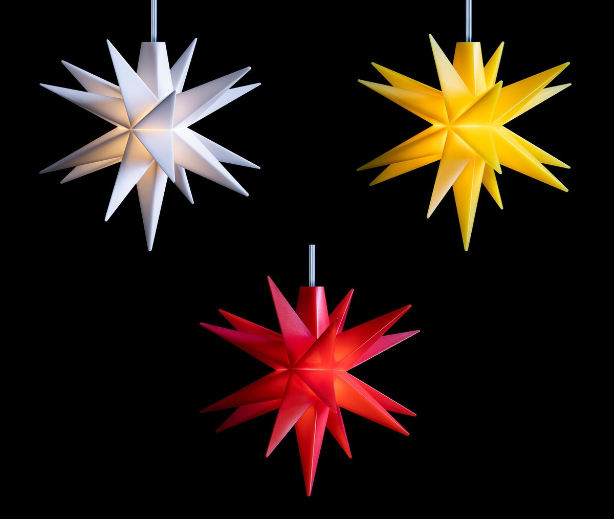 3D LED MINI STERN Wei Gelb Rot 8 cm Batterie Timer Innen Weihnachtsstern  klein | eBay.de