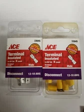  ACE 33645 Yellow Insulated Male Tab Disconnect Terminals 12-10 AWG 8ct 2 packs
