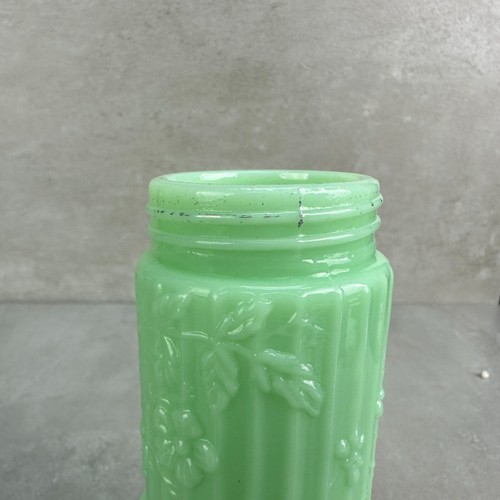 Vintage Fire-King Jadeite Glass Cactus Salt Shaker McKee Reproduction 1990s 5"T - Picture 11 of 13