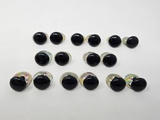Vintage Zim's 18mm Round Black Flat Domed Plastic Safety Eyes Crochet Craft Doll