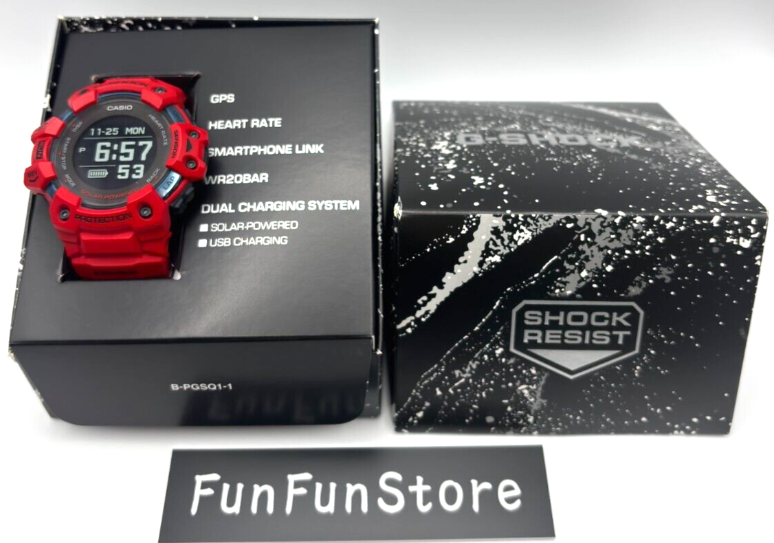 CASIO G-SHOCK G-SQUAD GBD-H1000-4JR Red GPS Heart Rate Watch Japan