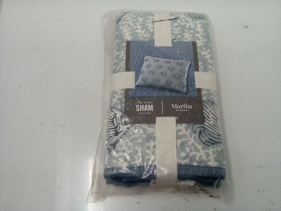 Fundas de almohada estándar para cama de baño Martha Stewart Fish Sham Home Foto 2 de 4