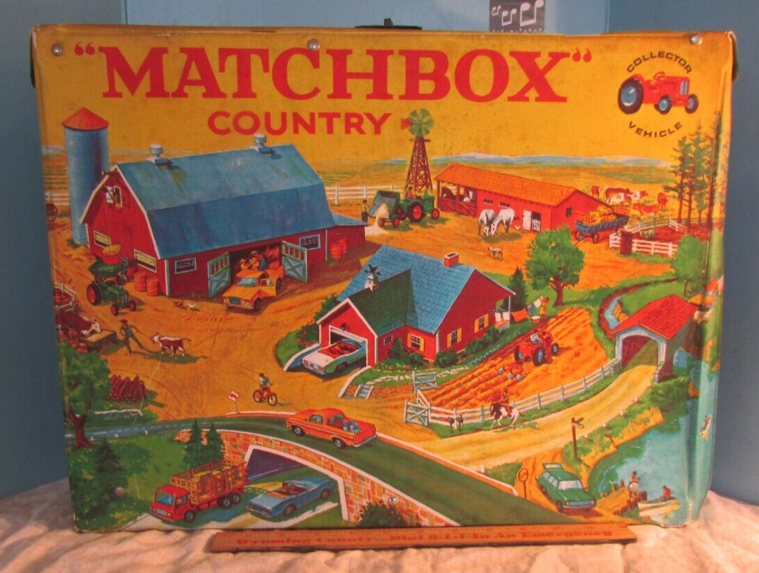 1970 Lesney Matchbox Country Playset Plastic Carry Case Vintage Toy Car