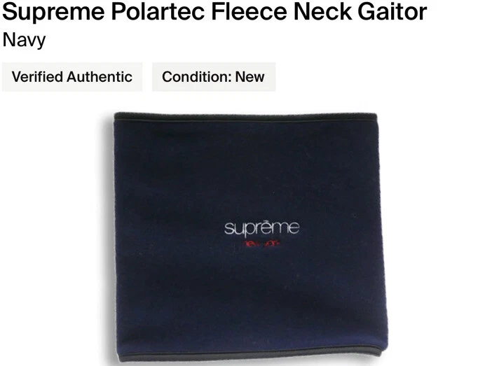 Guaitre à col polaire Supreme Navy Polartec FW16 !!100 % authentique !! NEUF AVEC ÉTIQUETTES !! Très rare !!