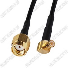RP-SMA Male  Female Pin  to MCX Male Right Angle RF Connector Coax Cable RG174