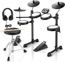 🥁Donner DED-80 Electric Drum Set With Throne Headphone Quiet Mesh Pad 180 Sound