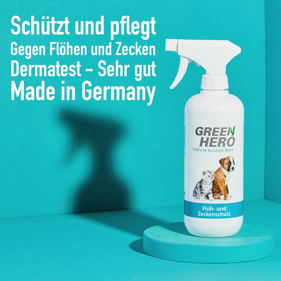 GreenHero Zeckenschutz das Zeckenspray und Flohmittel für Hunde Katzen - Bild 2 von 4