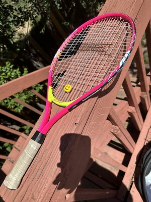 Slazenger Ace 23in Junior Youth Tennis Racquet Racket Neon Pink Green ...