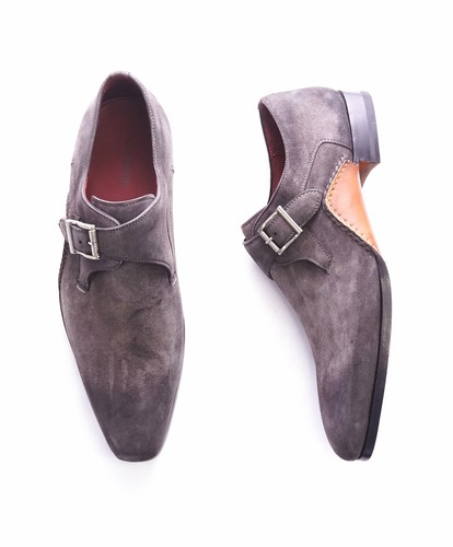 $478 MAGNANNI - Suede Single Monk Strap 