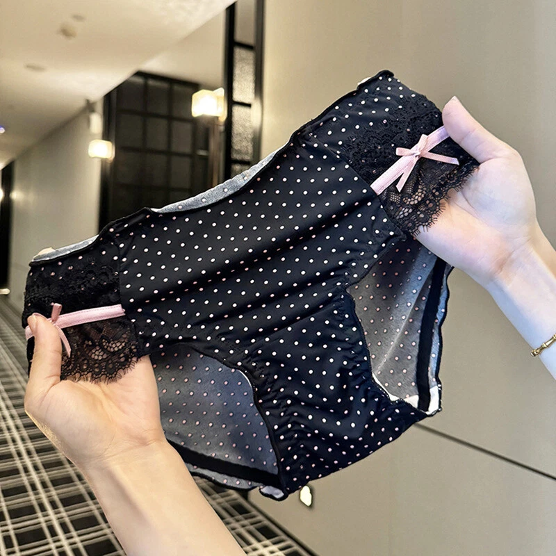 Sexy Mujeres Damas Lunares Encaje Bragas Calzoncillos Suave Lindo Ropa Interior Lencería Foto 4 de 4
