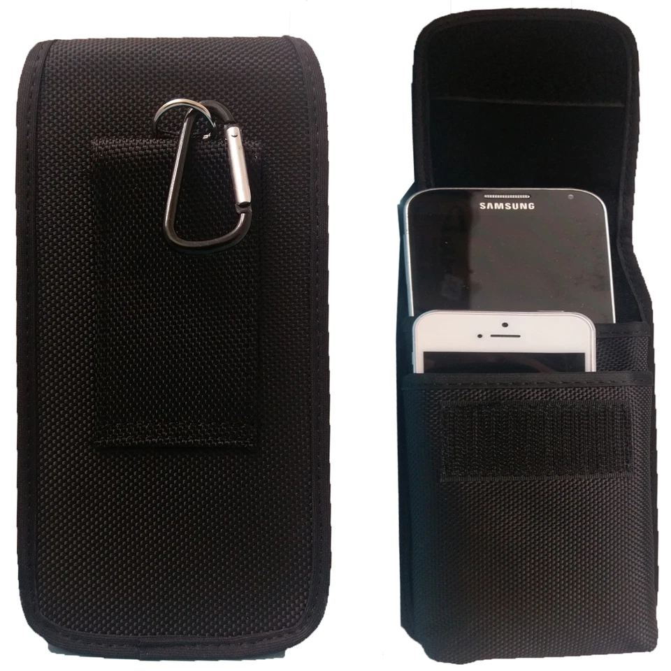 Funda protectora universal de nailon con lazo para cinturón 2 en 1 para teléfono móvil grande Foto 3 de 4