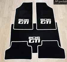 Tapis De Coffre Pour Peugeot 205 GTI Noir Blanc 1983-1987 Velours